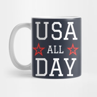 USA All Day America Patriotic Mask Sweatshirt Mug